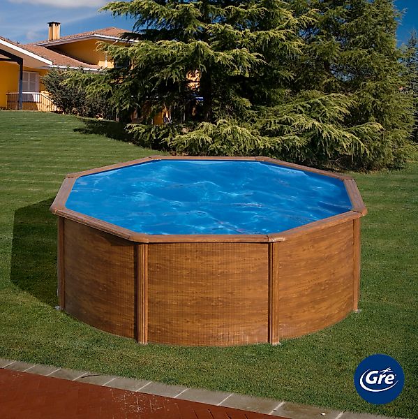Gre Rundpool "PACIFIC in Holzoptik inkl. Zubehör", (Set, 4 tlg.), Höhe: 120 günstig online kaufen