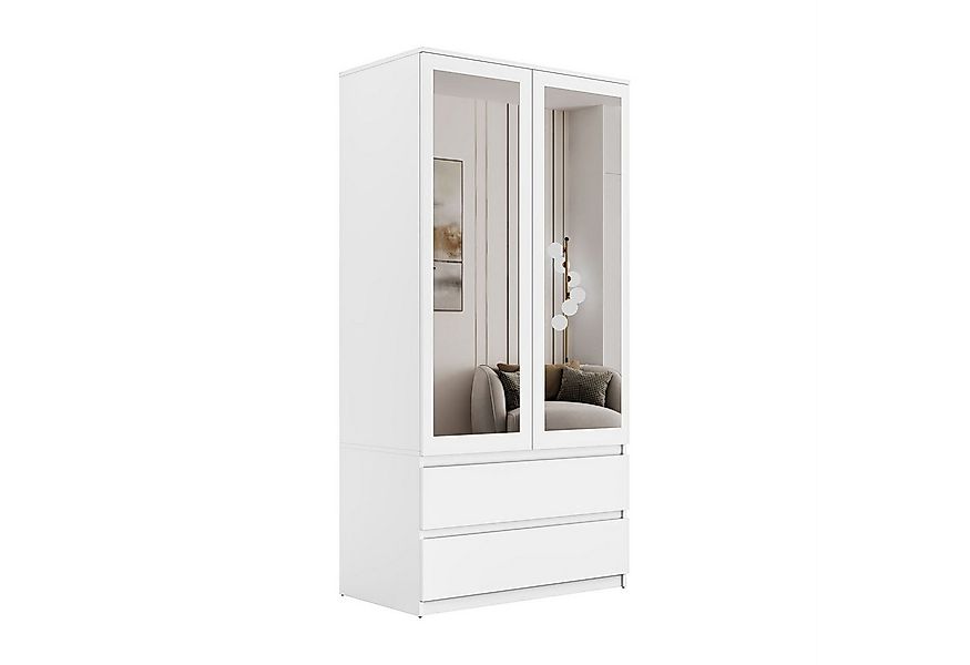 Lookway Kleiderschrank HANA SS-90 mit 2 Türen und großem Spiegel günstig online kaufen