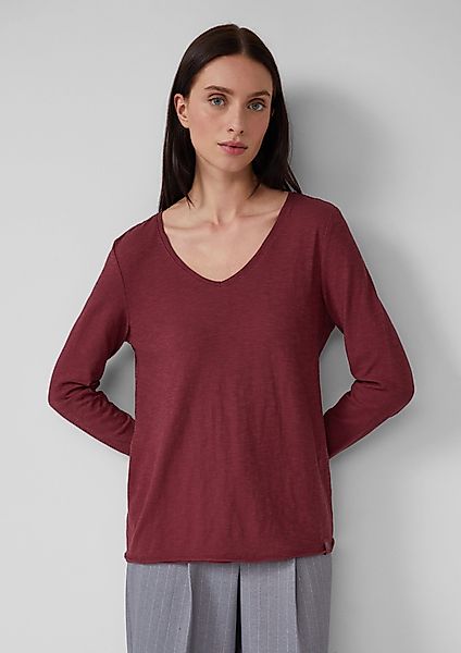 s.Oliver Langarmshirt Jersey-Shirt mit V-Ausschnitt und günstig online kaufen
