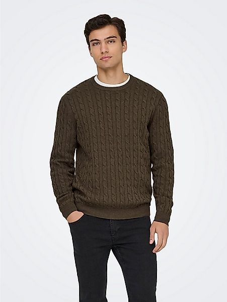 ONLY & SONS Strickpullover ONSLOUI REG 12 CABEL CREW KNIT NOOS günstig online kaufen