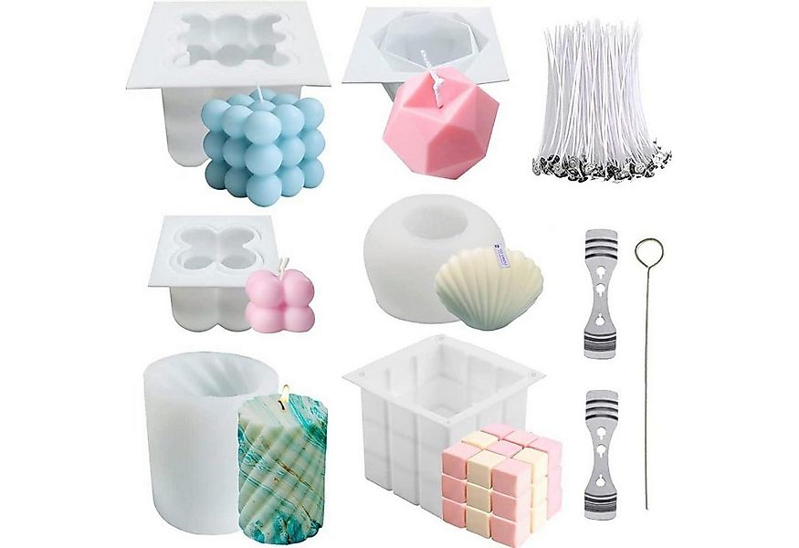 LuxusKollektion Formkerze Kerzenform 6tlg bubble Kerzen-Kit 3D Silikonform günstig online kaufen