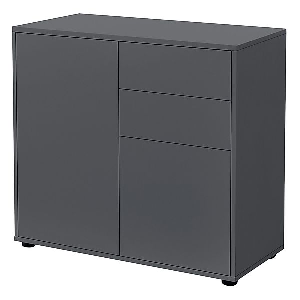 en.casa Sideboard, »Paarl« 74x79x36 cm Dunkelgrau, günstig online kaufen