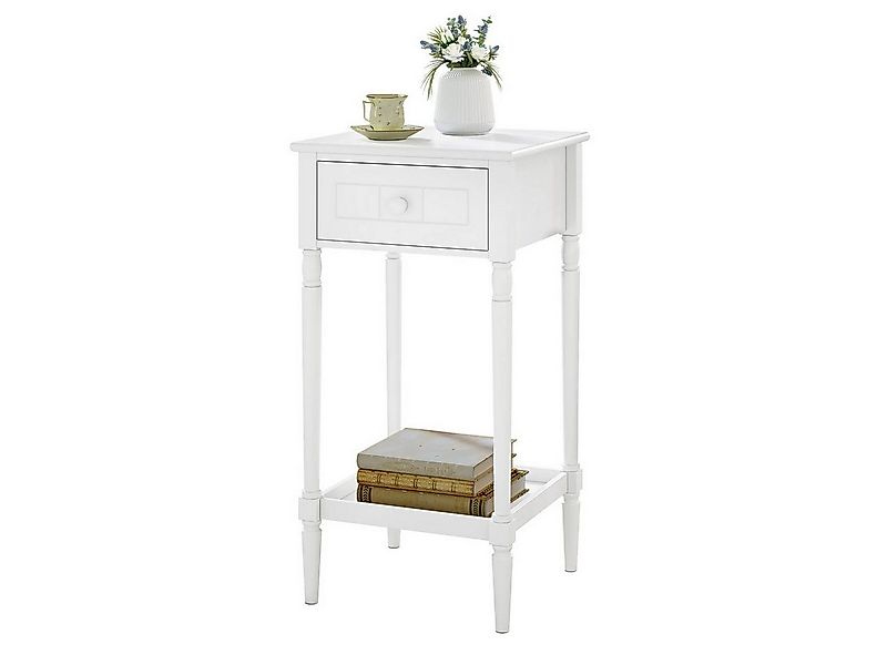 Woltu Nachttisch (1-St), mit Schublade offener Ablage, Schmal, Weiß günstig online kaufen