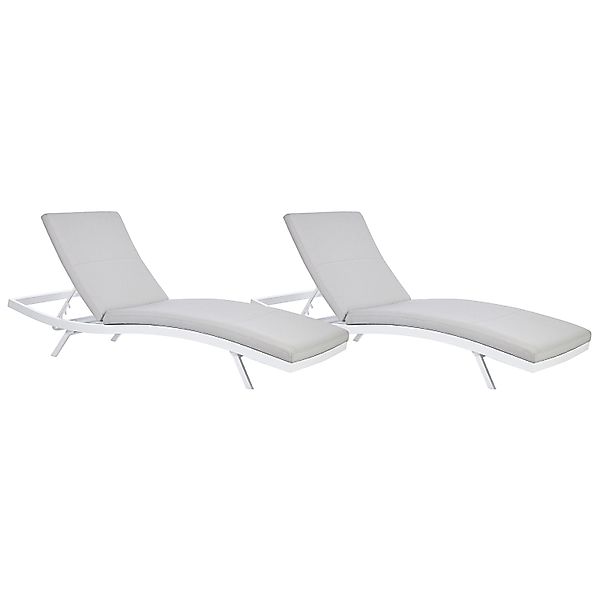 Beliani Gartenliege Grau Weiss 199x66x91 günstig online kaufen