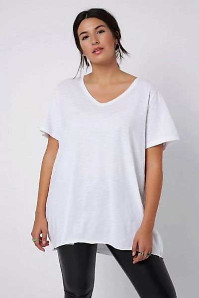 Studio Untold Rundhalsshirt T-Shirt Wide Classic Fit V-Ausschnitt Halbarm günstig online kaufen