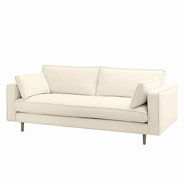 home24 Studio Copenhagen Sofa Momi 3-Sitzer Cremeweiß Webstoff 217x80x95 cm günstig online kaufen