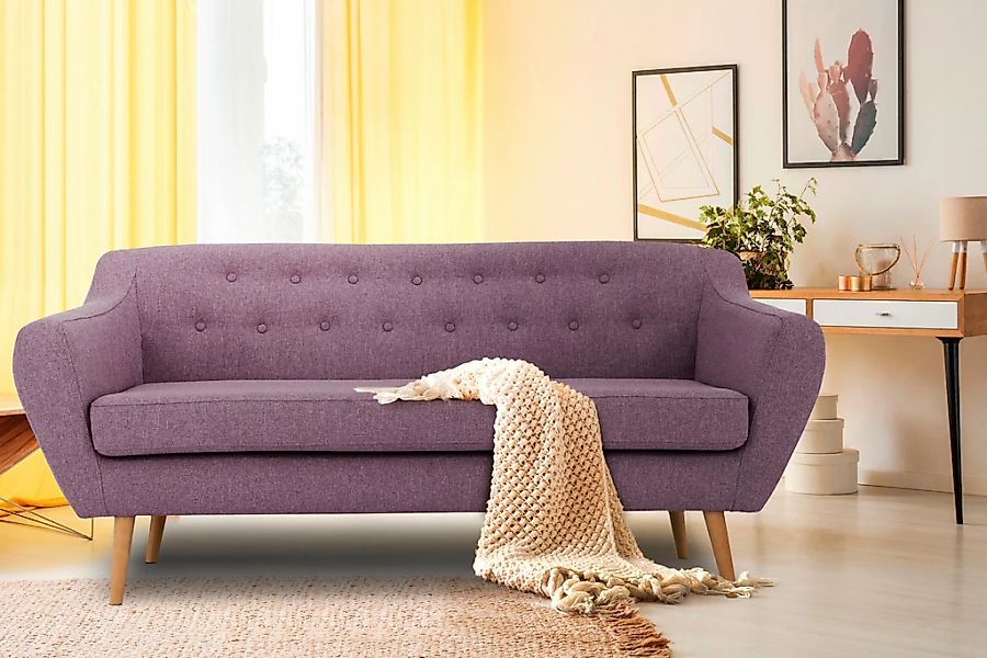 Home affaire 3-Sitzer "Renne" mit Heftung im Rücken im skandinavischem Stil günstig online kaufen