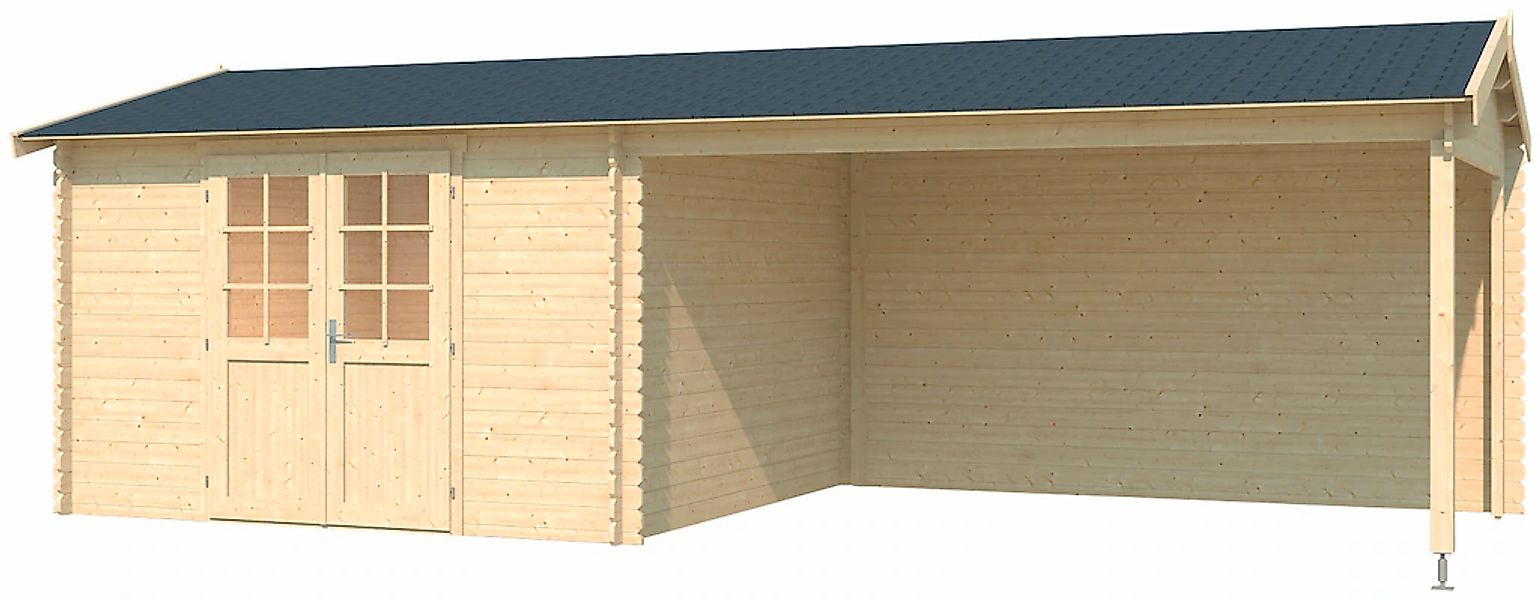 LASITA MAJA Gartenhaus "Amarillo, Naturbelassen" mit Anbau günstig online kaufen