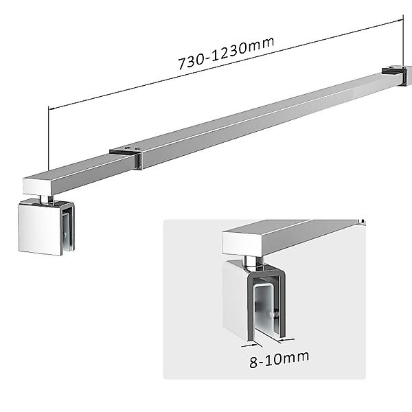 Hopibath Duschwand-Stabilisationsstange Chrom für 8-10mm haltestange günstig online kaufen
