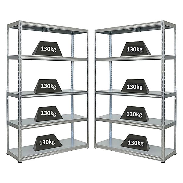 PROREGAL Mega Deal 2x Schwerlastregal Steel Eagle HxBxT 180x120x40 cm Fachl günstig online kaufen