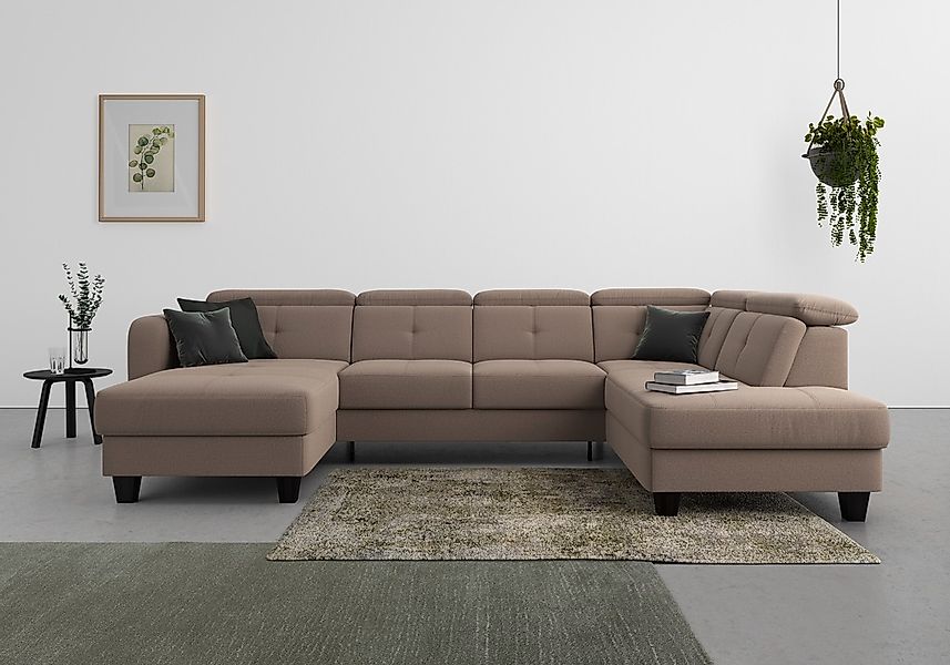sit&more Wohnlandschaft "Belluci U-Form" Kopfteilverstellung und Federkern, günstig online kaufen