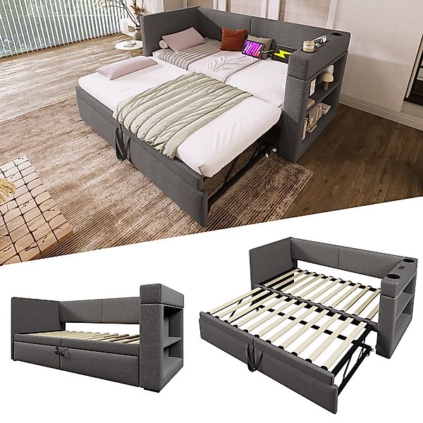 STILVORA Polsterbett Polsterbett 90x200 mit USB günstig online kaufen