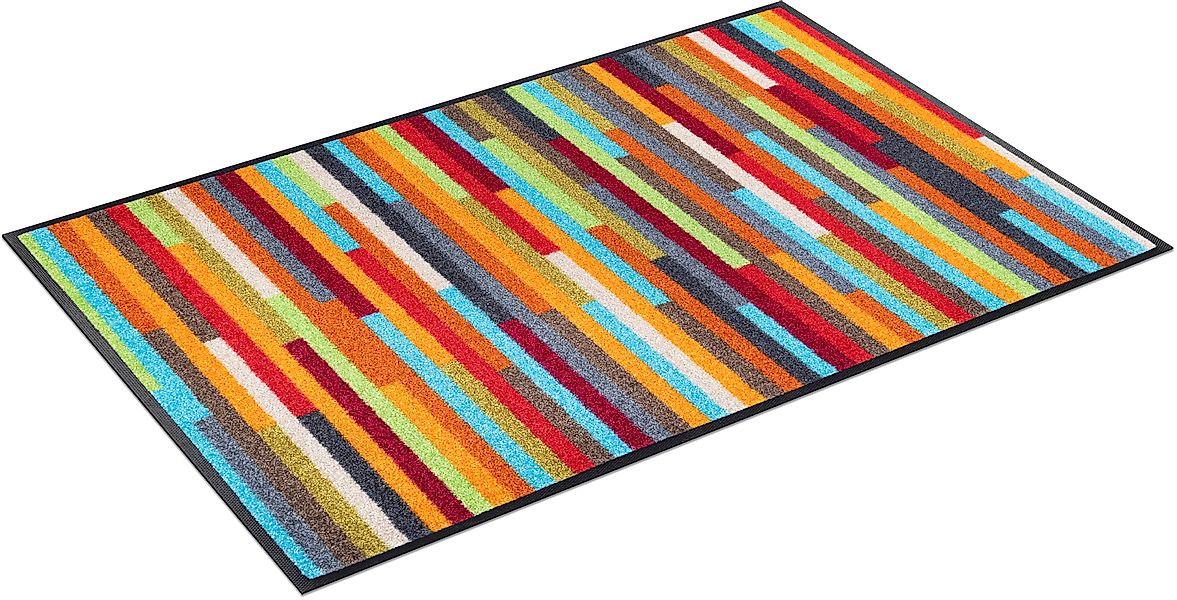 wash+dry by Kleen-Tex Teppich »Mikado Stripes«, rechteckig, 7 mm Höhe, mode günstig online kaufen