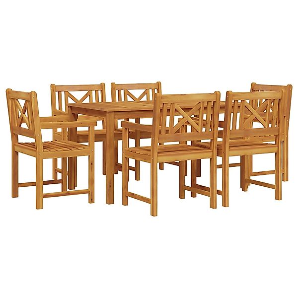 vidaXL 7-Teiliges Garten-Esszimmer-Set aus Massivem Akazienholz 3375651 günstig online kaufen