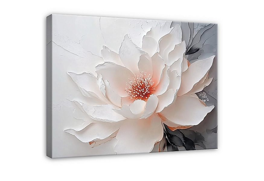 Wallarena Leinwandbild Blumen Schwarz Weiß Wandbilder Wand Deko XXL Bilder, günstig online kaufen