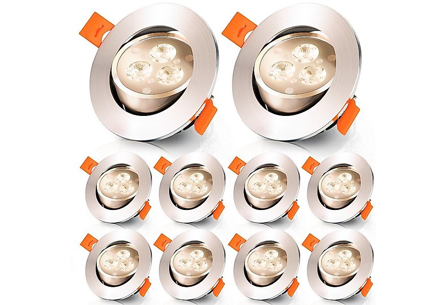 Clanmacy LED Einbauleuchte 3W LED Einbaustrahler LED Einbauspot Warmweiß 10 günstig online kaufen