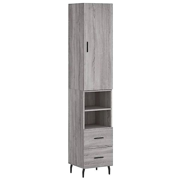 vidaXL Highboard Grau Sonoma 34,5x34x180 cm Holzwerkstoff 3198935 günstig online kaufen