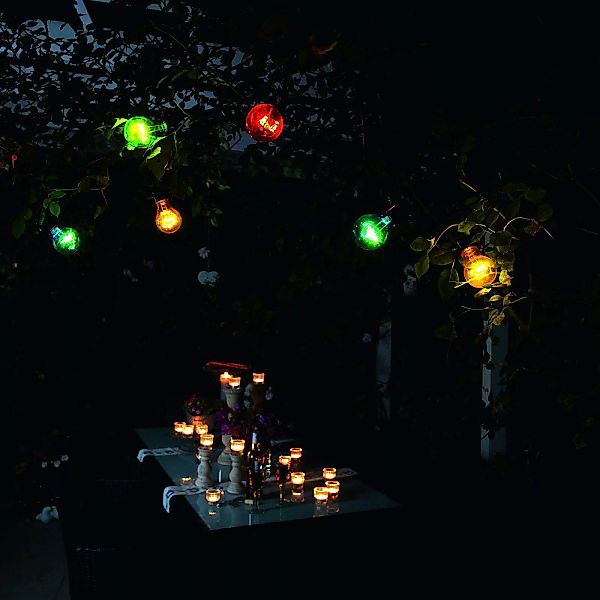 Konstsmide LED-Lichterkette Outdoor Biergarten 10 Leuchtmittel Bunt günstig online kaufen