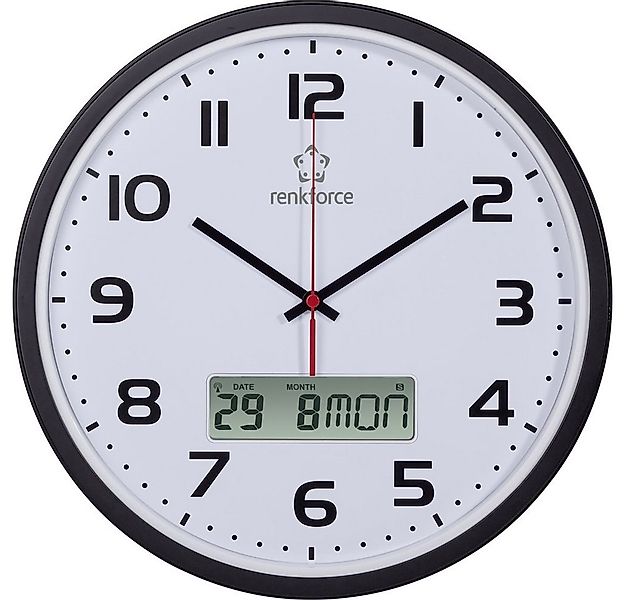 Renkforce Wanduhr Renkforce HD-WRCL135 Funk Wanduhr 32 cm x 4.5 cm Schwarz günstig online kaufen