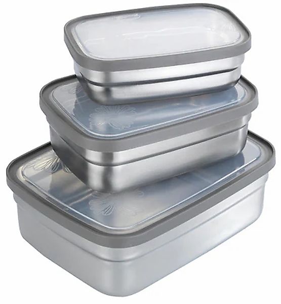 Maximex Lunchbox "Edelstahl" Set, 3 Stk. tlg. Brotdosen in 3 Größen, luftdi günstig online kaufen