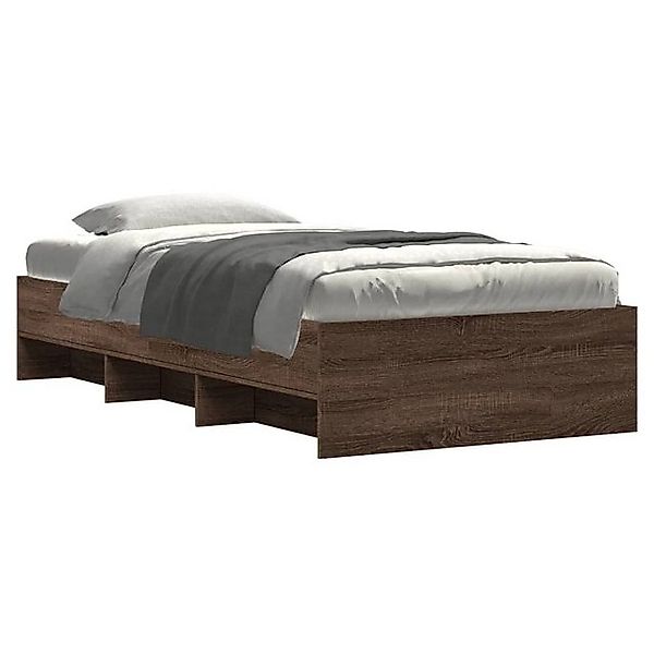 vidaXL Bett Bettgestell ohne Matratze Braun Eiche 75x190 cm Holzwerkstoff günstig online kaufen