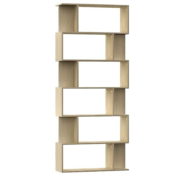 vidaXL Bücherregal/Raumteiler Sonoma-Eiche 80x24x192 cm Holzwerkstoff 80009 günstig online kaufen