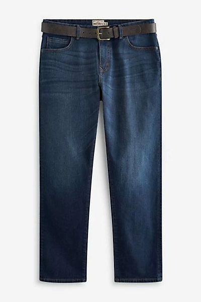 Next Straight-Jeans Straight Fit Jeans mit Gürtel (1-tlg) günstig online kaufen