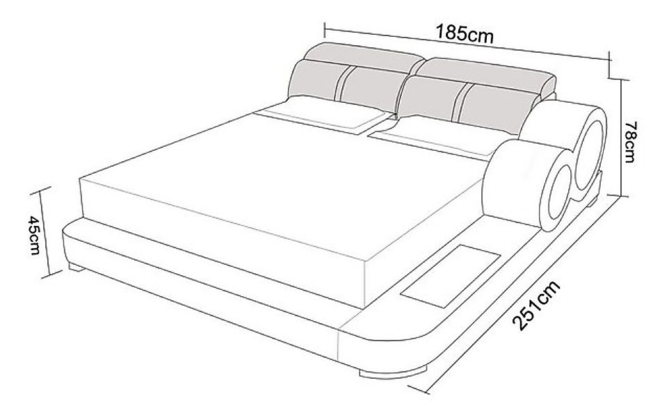 Xlmoebel Bett Großes Designer-Bett aus Leder mit Polsterung, 160x200cm, Hot günstig online kaufen