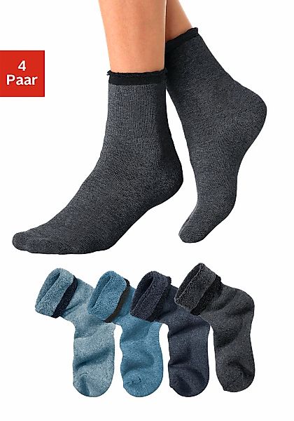 Lavana Kuschelsocken Packung, 4 Stk. tlg. mit Innenfrottee günstig online kaufen