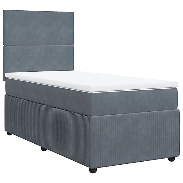 vidaXL Boxspringbett mit Matratze Dunkelgrau 100x200 cm Samt2102683 günstig online kaufen