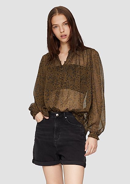 QS Langarmbluse Leicht transparente Chiffonbluse mit günstig online kaufen