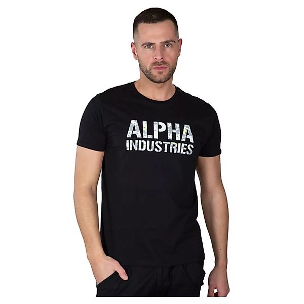 Alpha Industries Camo Print Kurzärmeliges T-shirt S Black / Digi White Camo günstig online kaufen