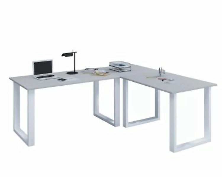 VCM Eckschreibtisch Schreibtisch Computer Winkeltisch Lona 80 U Alu Weiß gr günstig online kaufen