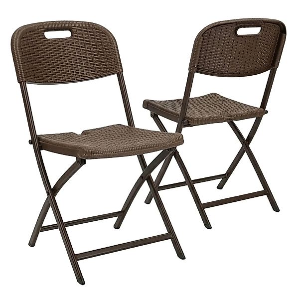 Floordirekt Klappstuhl Niigata 2er-Set Gartenstuhl Rattan-Optik 150 kg Bela günstig online kaufen