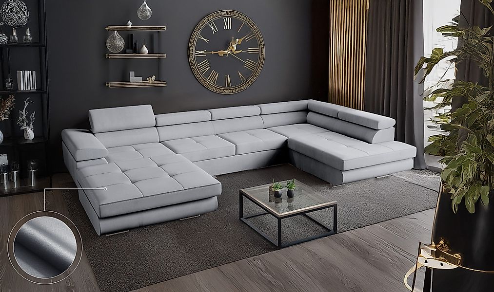 Goldstoff Wohnlandschaft mit Schlaffunktion, Couch für günstig online kaufen