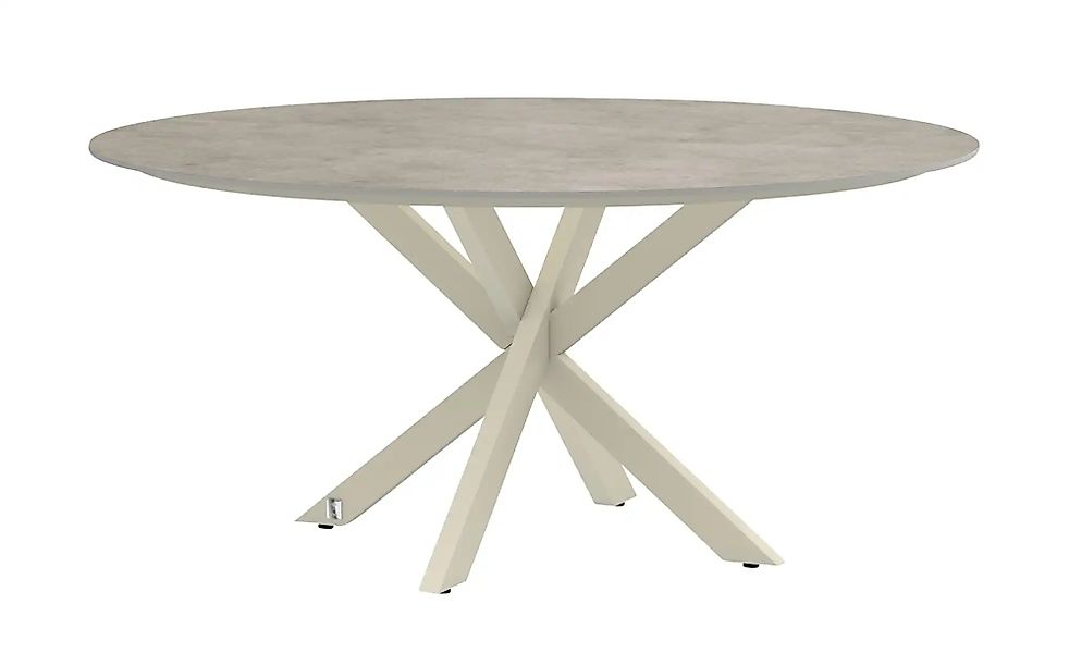 Tischplatte  Cross Round ¦ creme ¦ Maße (cm): B: 159 H: 0,9 Garten > Garten günstig online kaufen