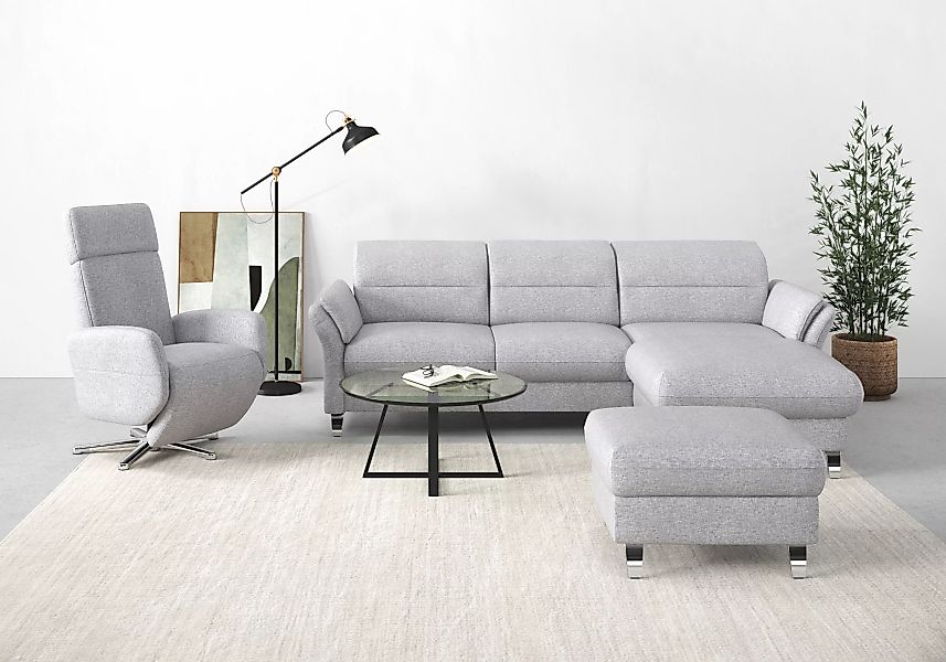 sit&more Ecksofa »Grenoble L-Form mit Federkern«, wahlweise mit Bettfunktio günstig online kaufen