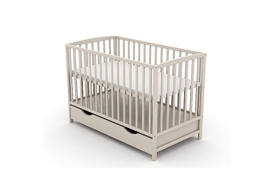 Baby-Delux Babybett Taupe Gitterbett Bettkasten Schutzgitter, Kinderbett 60 günstig online kaufen