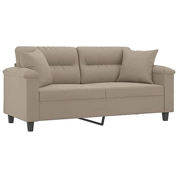 vidaXL 2-Sitzer-Sofa mit Kissen Taupe 140 cm Mikrofasergewebe 3200971 günstig online kaufen