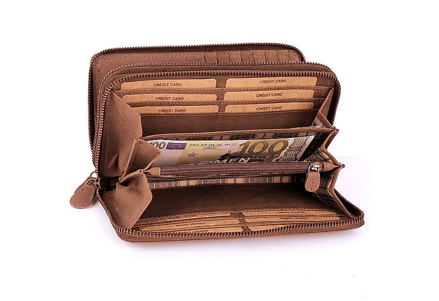 Benthill Geldbörse Damen Groß Echt-Leder RFID Portemonnaie Leder mit vielen günstig online kaufen