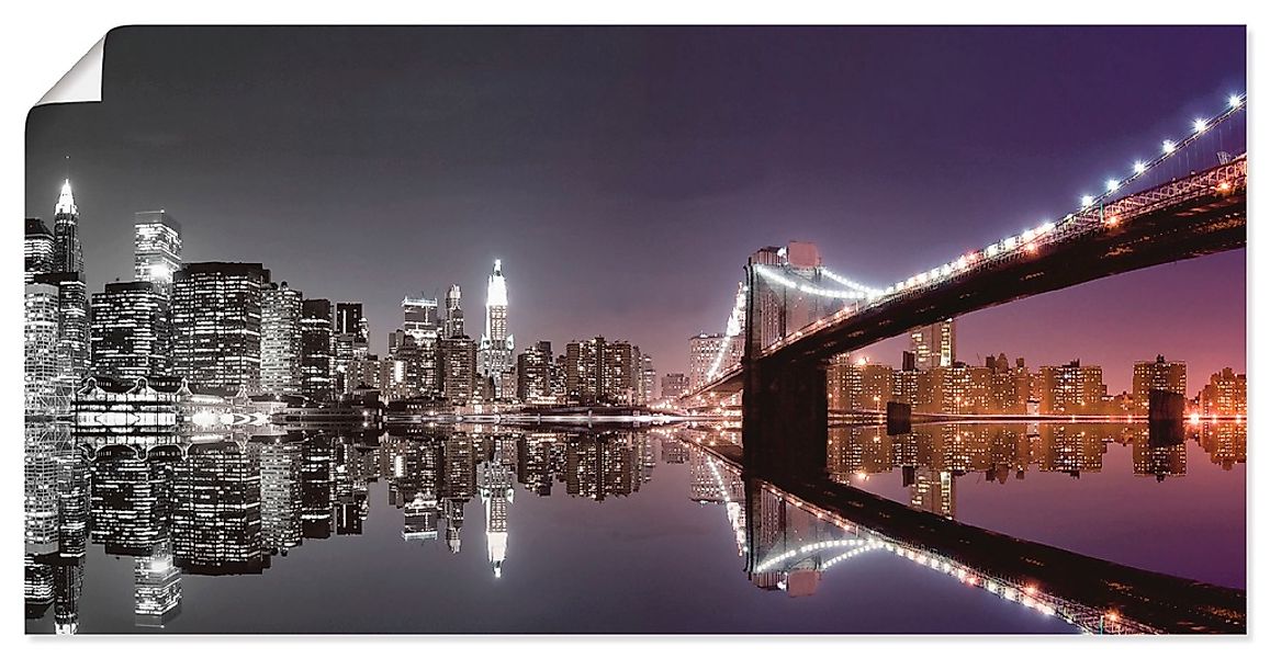 Artland Wandbild "New York Skyline nächtliche Reflektion", Amerika, (1 St.) günstig online kaufen