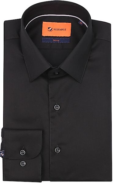 Suitable Twill Hemd Schwarz - Größe 38 günstig online kaufen