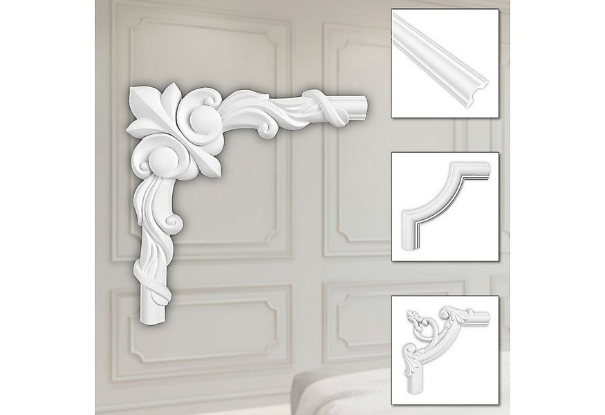 Hexim Zierleiste HCR501-3, 2 Ecken, HEXIM Eckstück aus PU-Polyurethane - ex günstig online kaufen