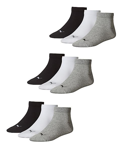 Puma Socken Unisex Quarter Sneakers Socks 9er Set 9 Paar - Weiß/Grau/Schwar günstig online kaufen