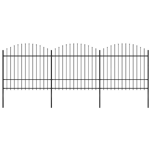 vidaXL Gartenzaun mit Speerspitze Stahl 537 x 175 cm Schwarz 277741 günstig online kaufen