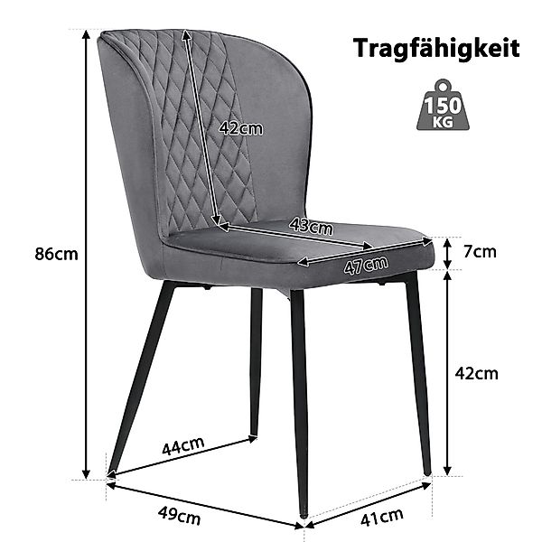TavilaEcon Esszimmerstuhl Polsterstuhl Küchenstuhl mit Metallbeinen günstig online kaufen