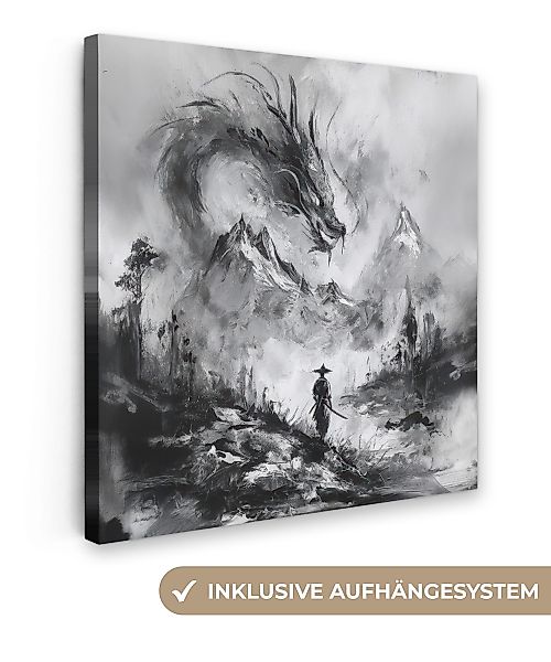 OneMillionCanvasses® Leinwandbild Krieger - Drache - günstig online kaufen