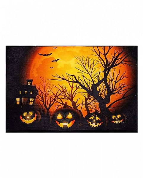Horror-Shop Teppich Jack o Lantern Halloween Kürbis Fußmatte 40 x 60 c günstig online kaufen