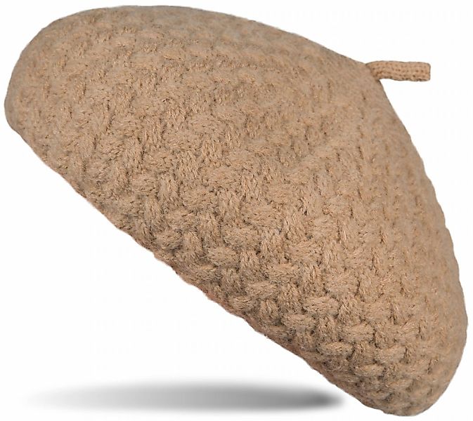 styleBREAKER Baskenmütze "Feinstrick Baskenmütze mit Flechtmuster" 1 Stk. günstig online kaufen