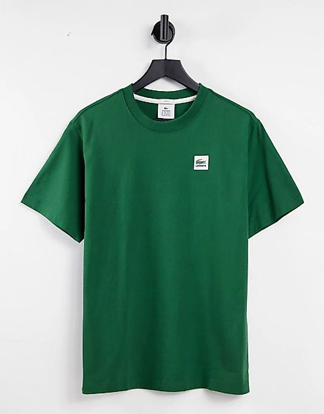 Lacoste – T-Shirt in Grün mti Logoaufnäher, exklusiv bei ASOS günstig online kaufen